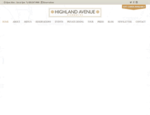 Tablet Screenshot of highlandavenuerestaurant.com